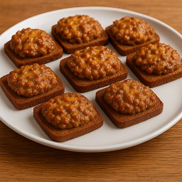 Platter of Cheddar Rye Rounds — toasted rye with mixed meat and cheddar
